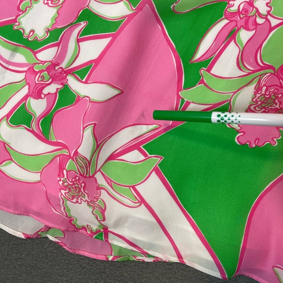 Lily Pulitzer Silk Pink Green Midi Halter Dress - Picture 6 of 12
